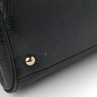 Gucci Pebbled Calfskin Medium Bamboo Shopper Tote Black 11 of 12