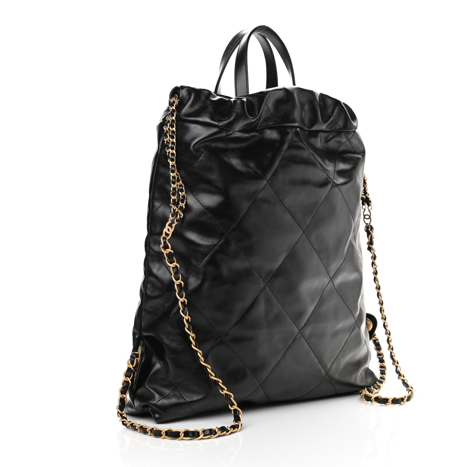 Chanel Shiny Calfskin Quilted Chanel 22 Backpack Black 3 of 10