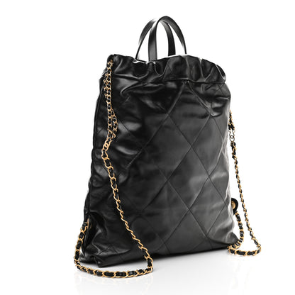 Chanel Shiny Calfskin Quilted Chanel 22 Backpack Black 3 of 10
