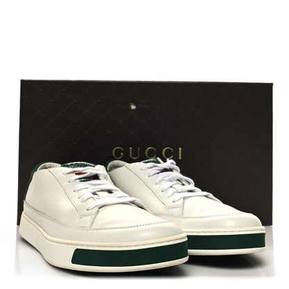 Gucci Nappa Suede Mens Low Top Sneakers 8 White Green 7 of 7