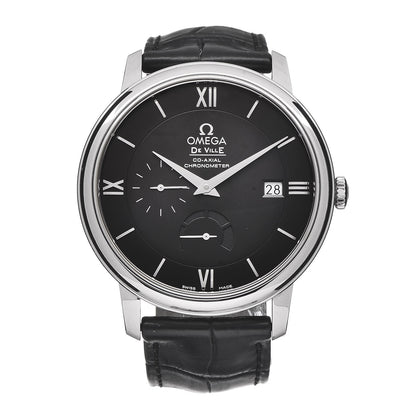 Omega Stainless Steel Alligator 39mm Prestige Co-Axial De Ville Power Reserve Automatic Watch Black 424.13.40.21.01.001 1 of 10
