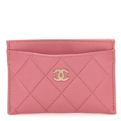 Chanel Caviar Quilted Card Holder Dark Pink 1 of 9