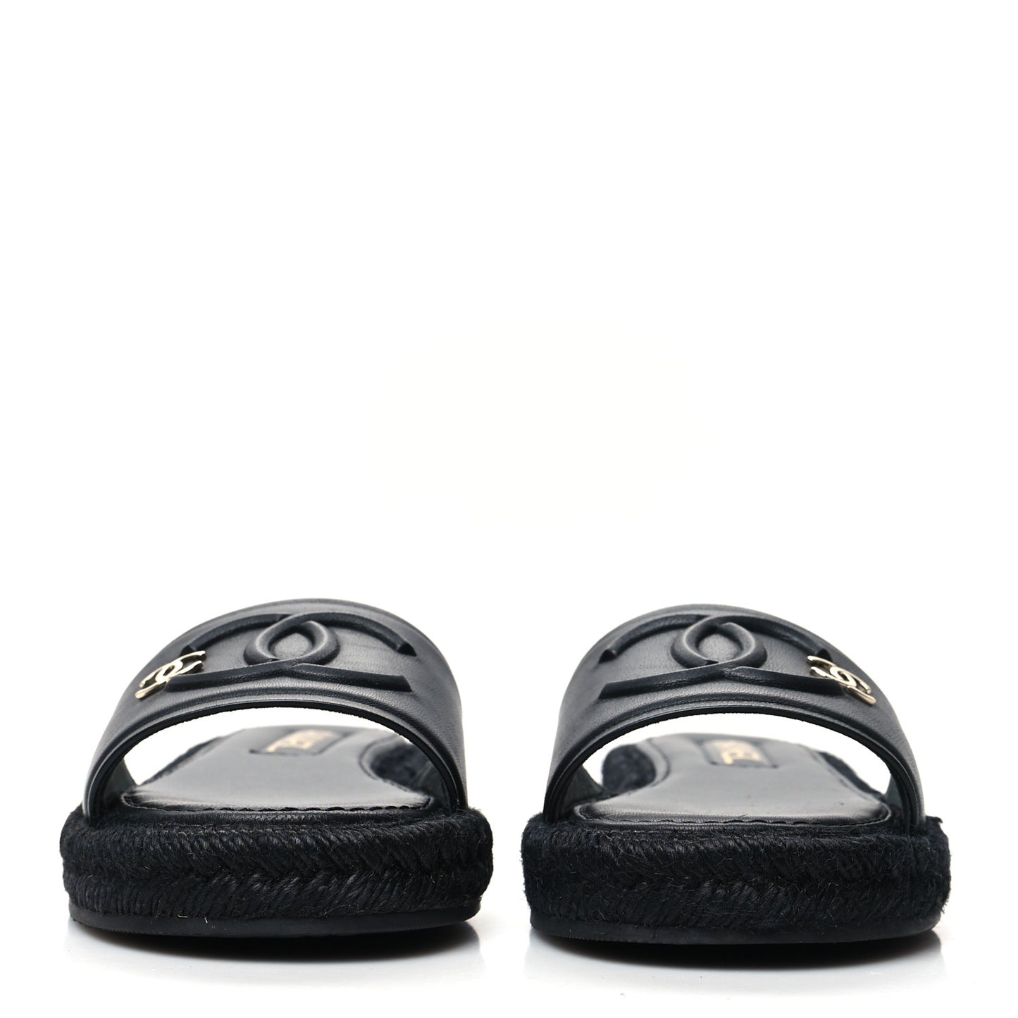 Lambskin Espadrille Mule Sandals 36 Black