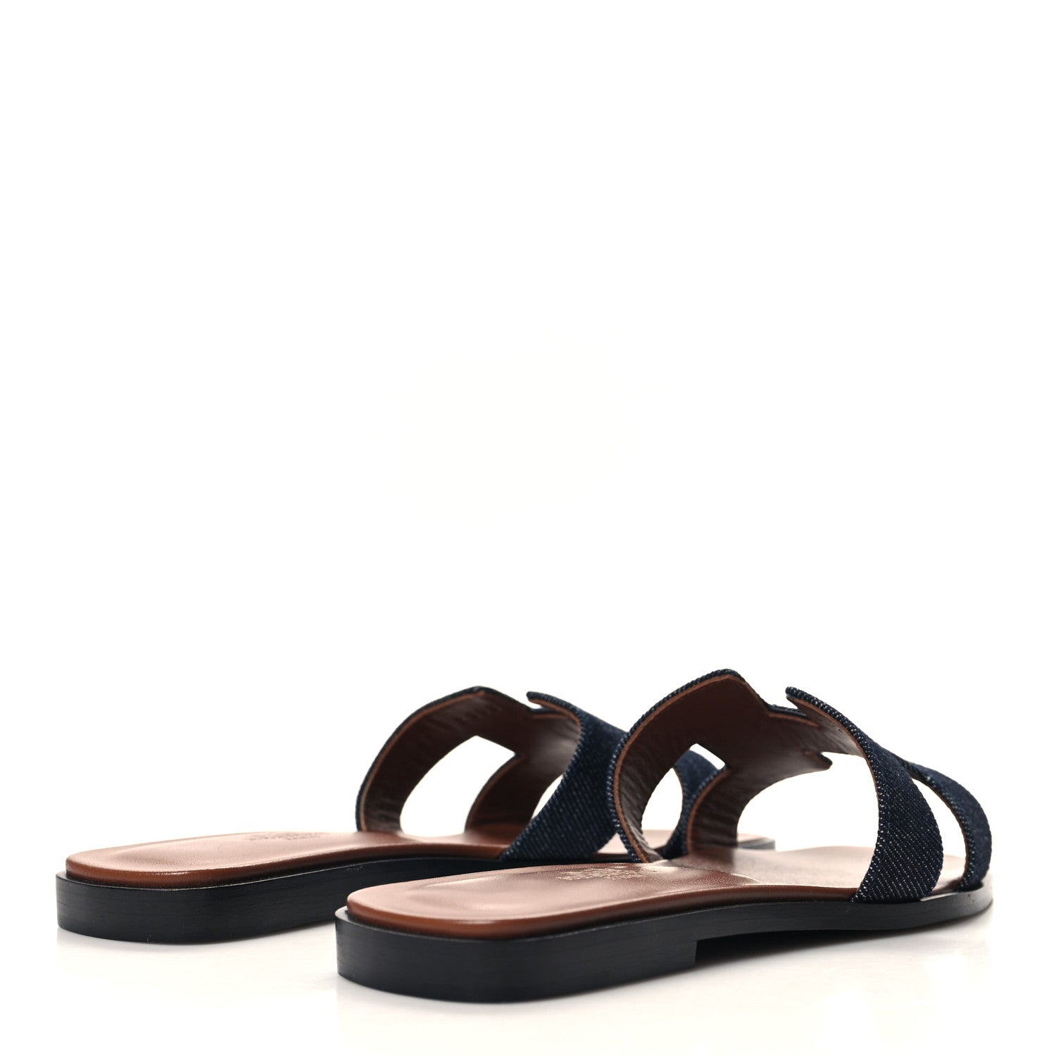 Hermes Denim Canvas Oran Sandals 35.5 Bleu Brut 4 of 8