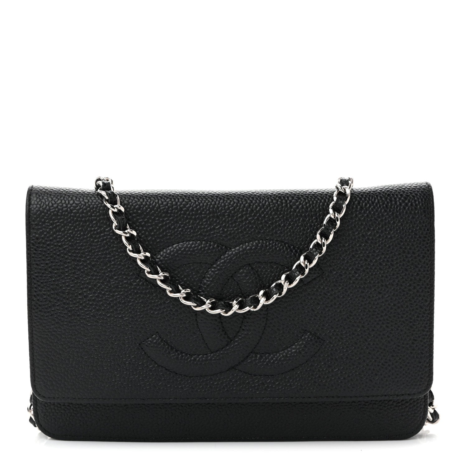 Chanel Caviar Timeless CC Wallet On Chain WOC Black 1 of 11