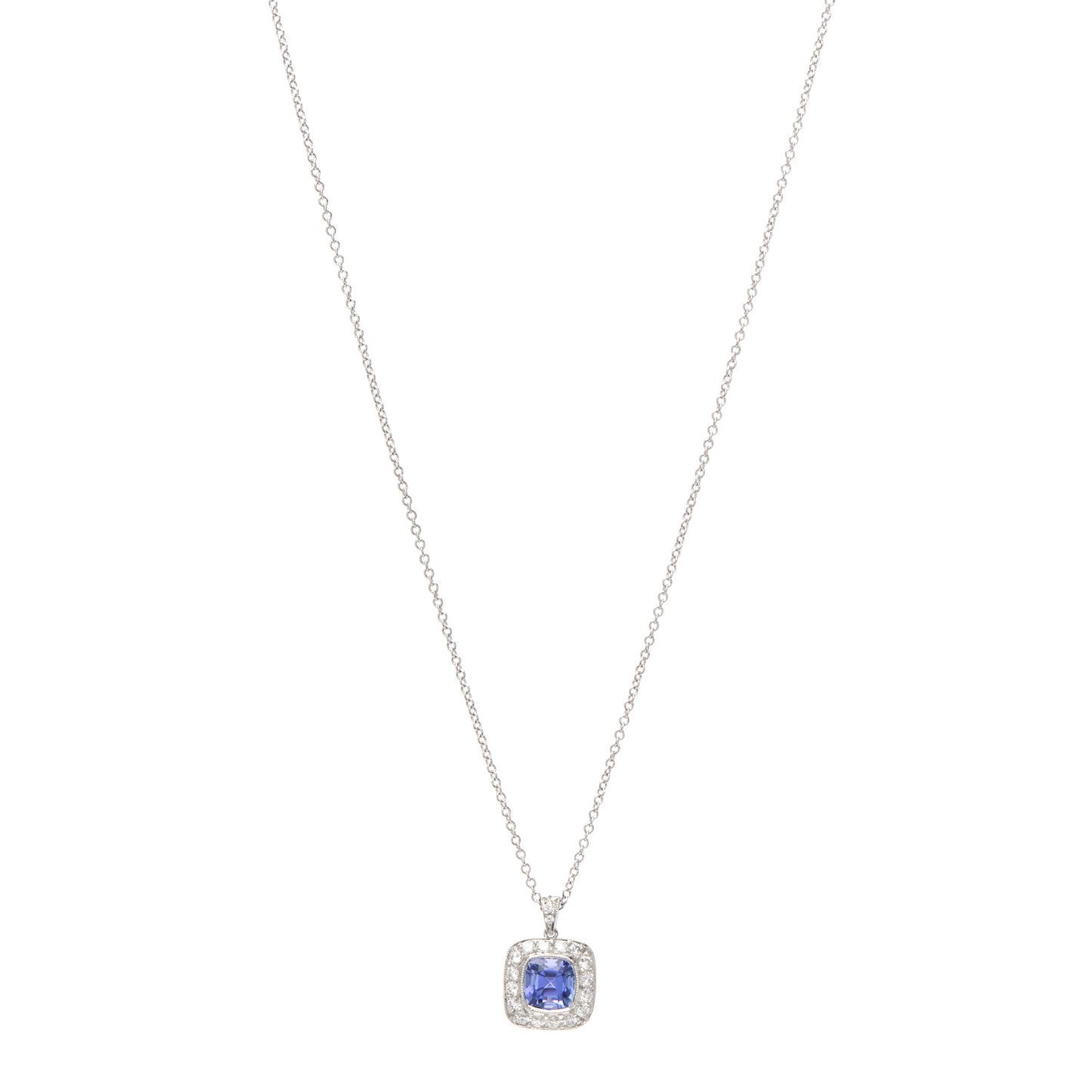 Platinum Diamond Tanzanite Legacy Pendant Necklace