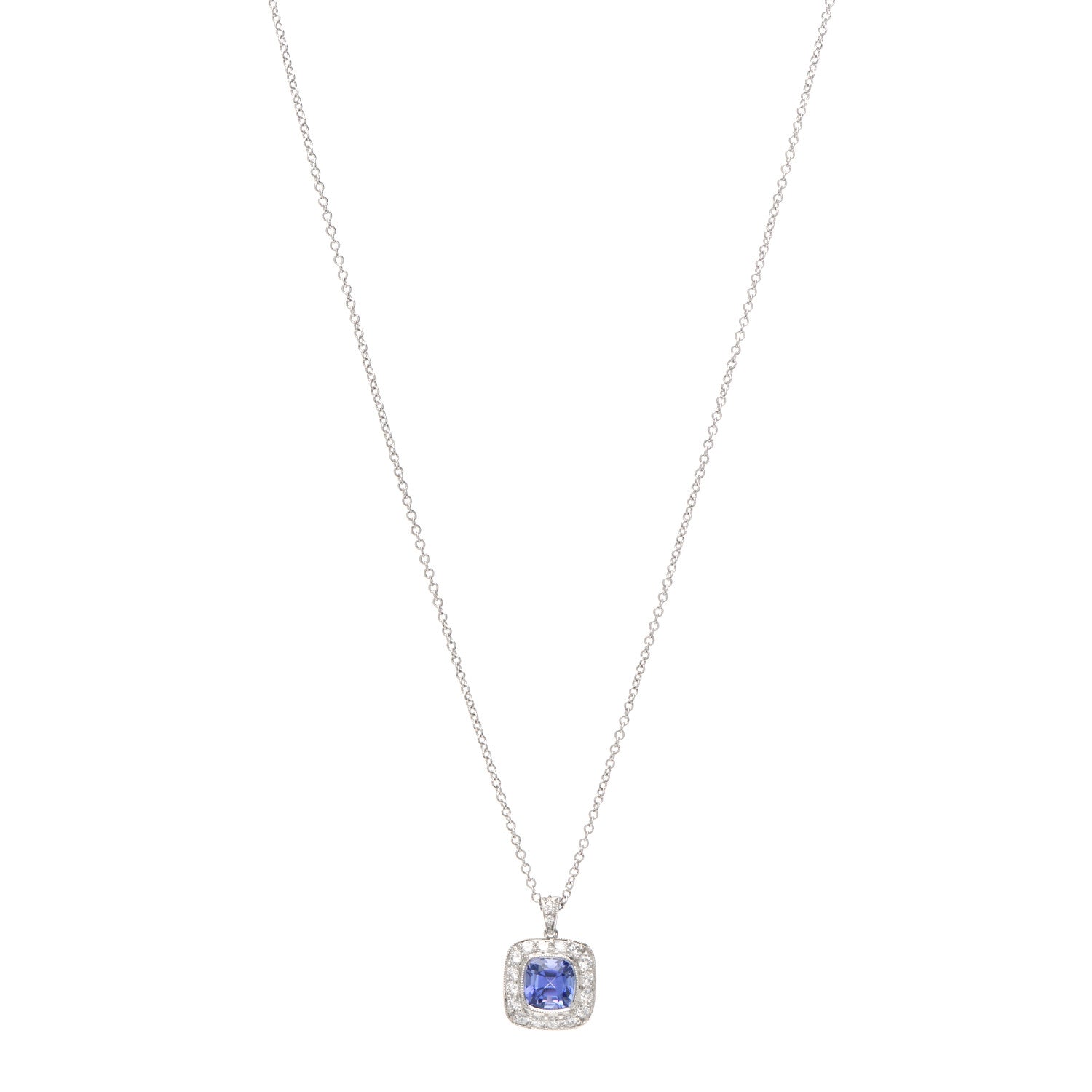 Tiffany Platinum Diamond Tanzanite Legacy Pendant Necklace 1 of 6