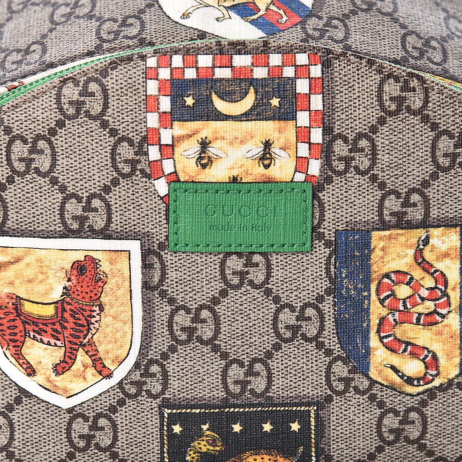 Gucci GG Supreme Monogram Children's Crests Backpack Green 12 of 12