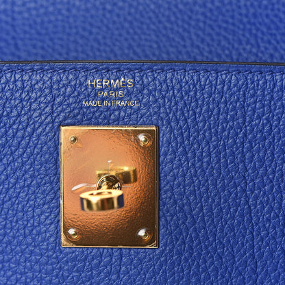 Hermes Togo Kelly Retourne 28 Bleu Electrique 8 of 37