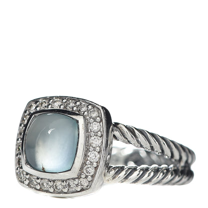 David Yurman Sterling Silver Diamond Chalcedony 7mm Petite Albion Ring 51 5.75 3 of 6