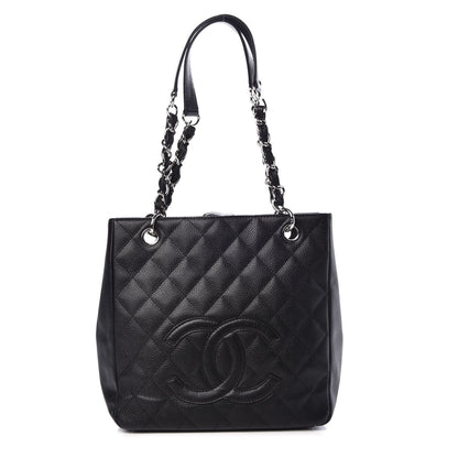 Chanel Caviar Quilted Petit Shopping Tote PST Black 1 of 9