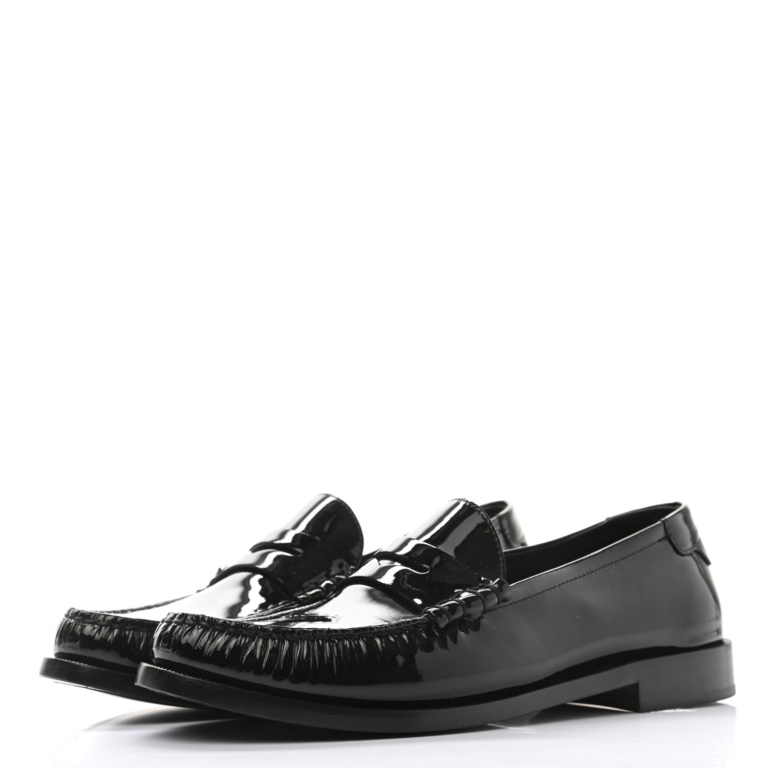 Saint Laurent Patent Calfskin Penny Loafers 41 Black 3 of 8