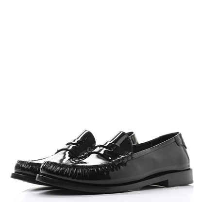 Saint Laurent Patent Calfskin Penny Loafers 41 Black 3 of 8