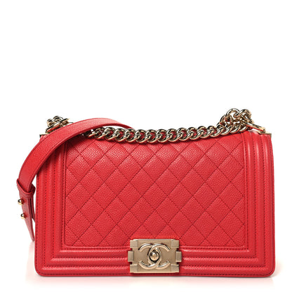 Chanel Caviar Quilted Medium Boy Flap Light Red 1 of 10