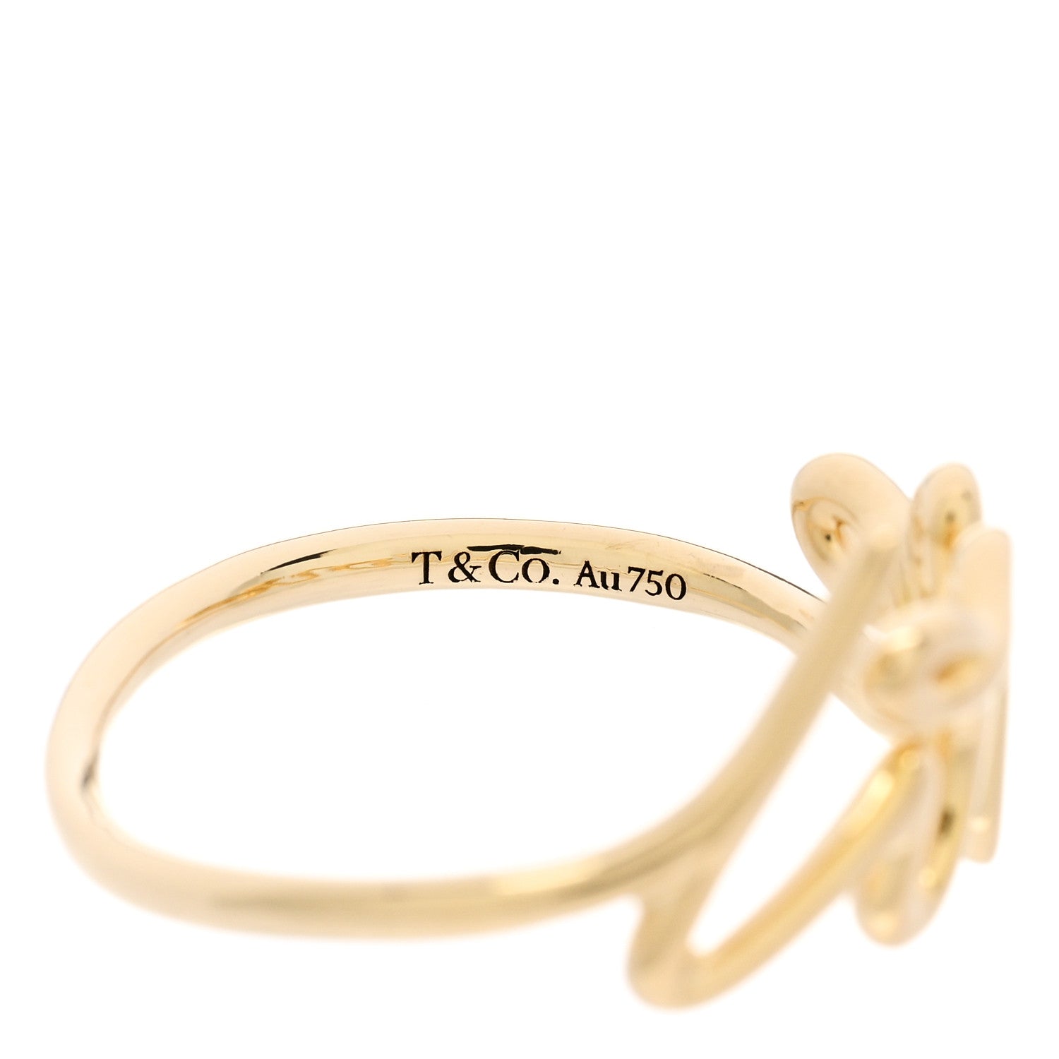Tiffany 18K Yellow Gold Paloma's Graffiti Love Ring 54 7 4 of 5