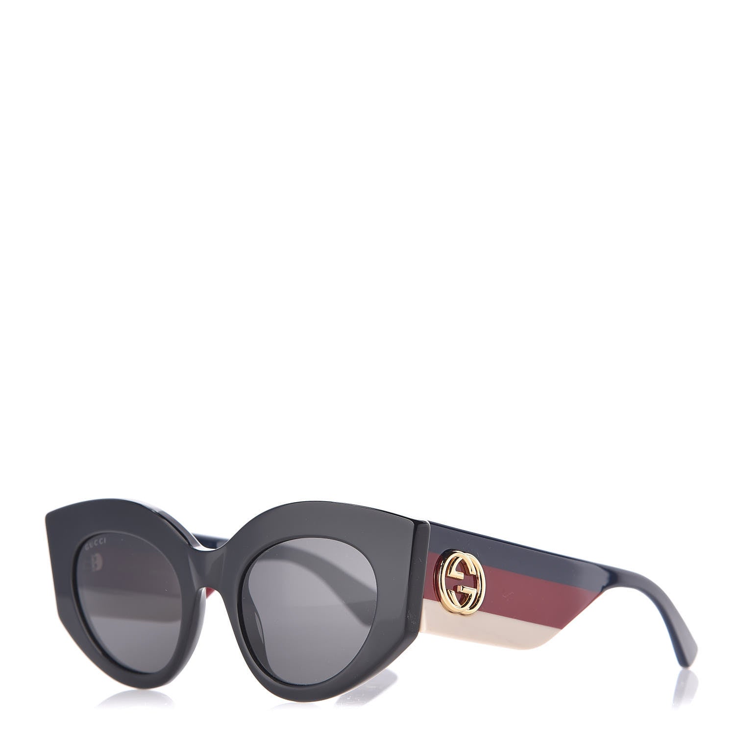 Gucci Acetate Oversized Rectangle Frame Web Sunglasses GG 0275/S Black 1 of 6