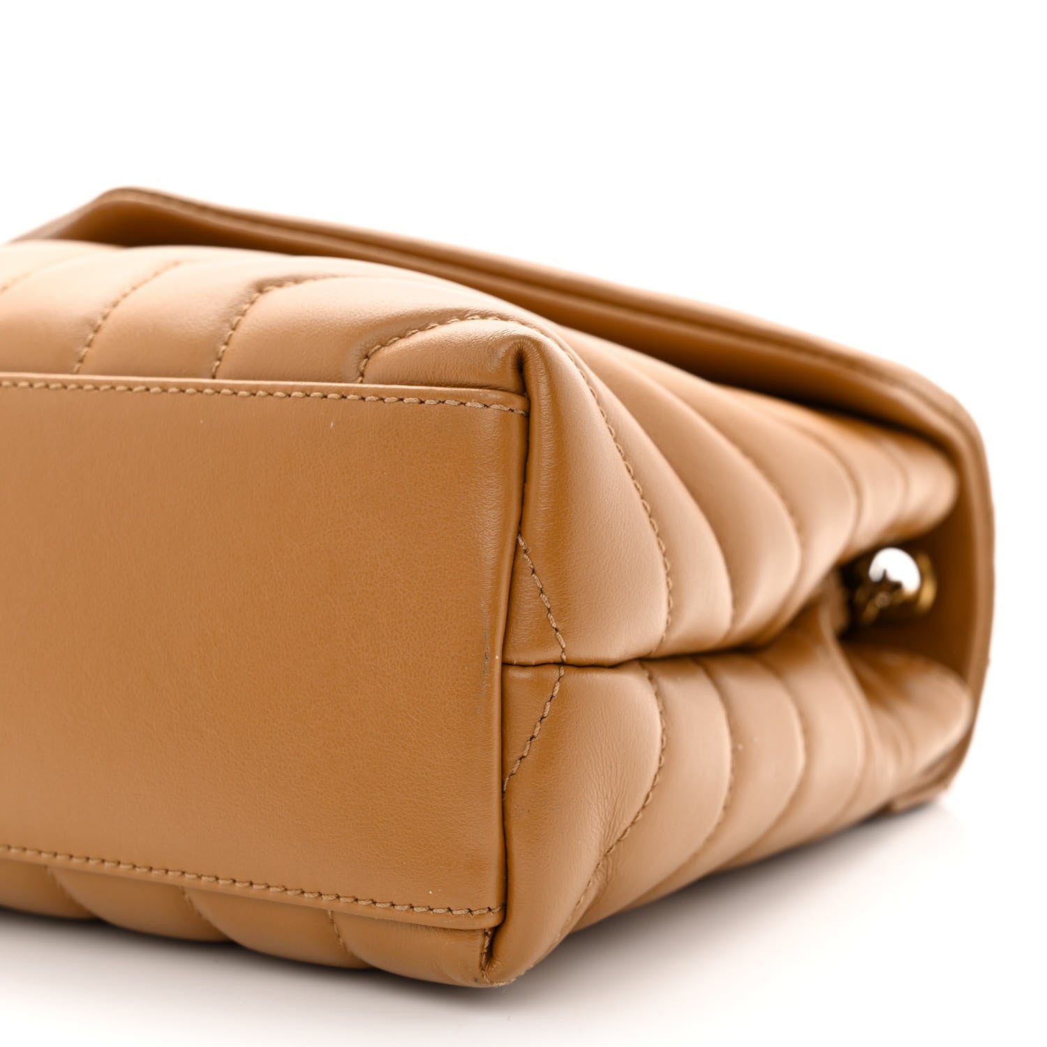 Saint Laurent Calfskin Y Quilted Monogram Small Loulou Chain Satchel Dark Natural 10 of 10