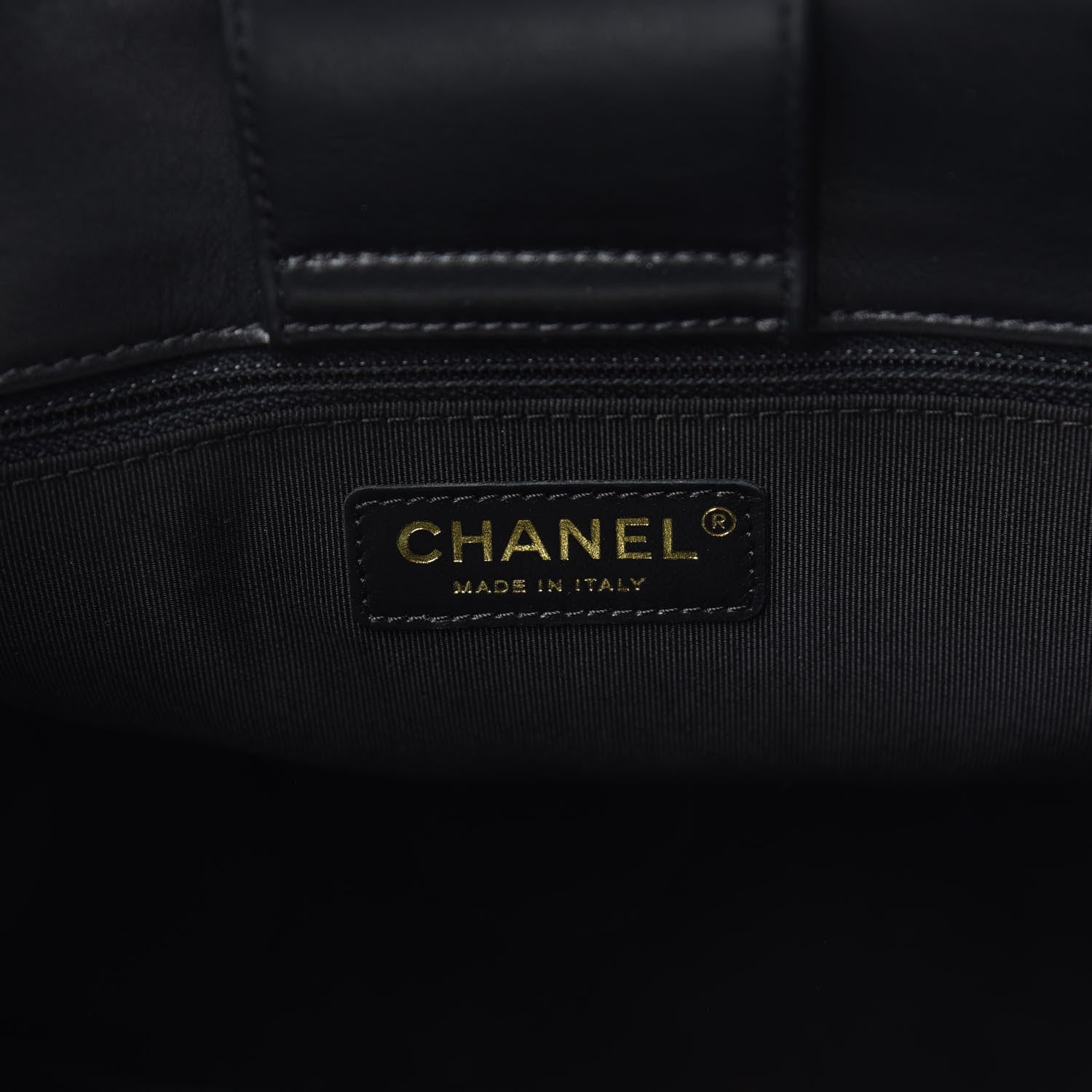 Chanel Calfskin Chevron Quilted Large Shopping Tote Black 6 of 10