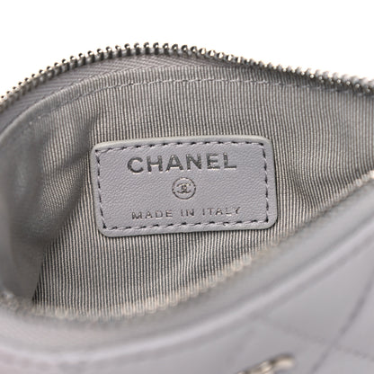 Chanel Lambskin Quilted Small Cosmetic Case Light Grey 6 of 9