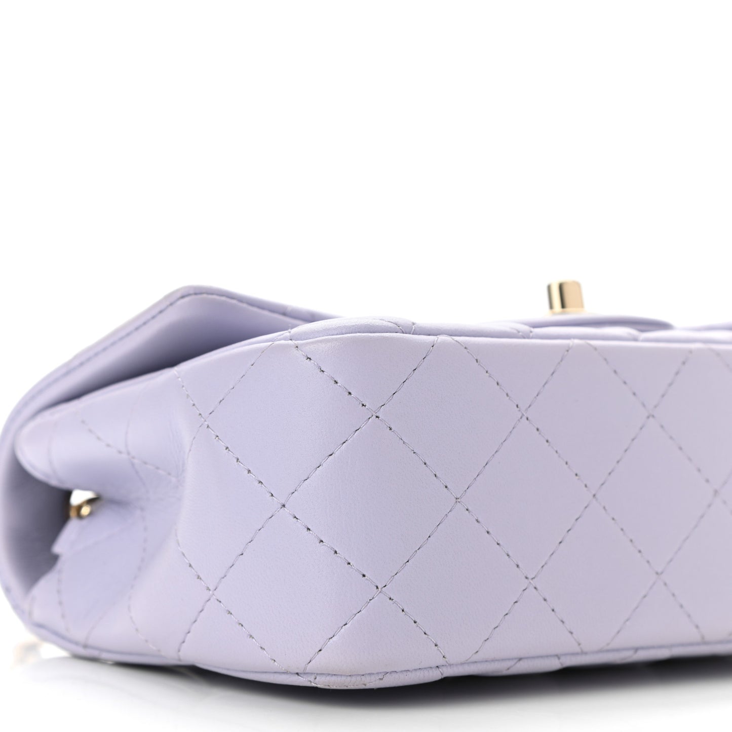 Lambskin Quilted Mini Rectangular Flap Light Purple