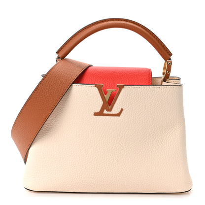 Louis Vuitton Taurillon Capucines BB Vanilla Light Beige Sienna Brown Tonic Orange 1 of 9