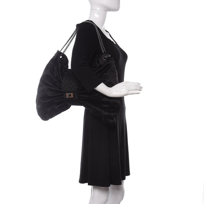 Chanel Satin Large Bow Bag Black 2 of 9