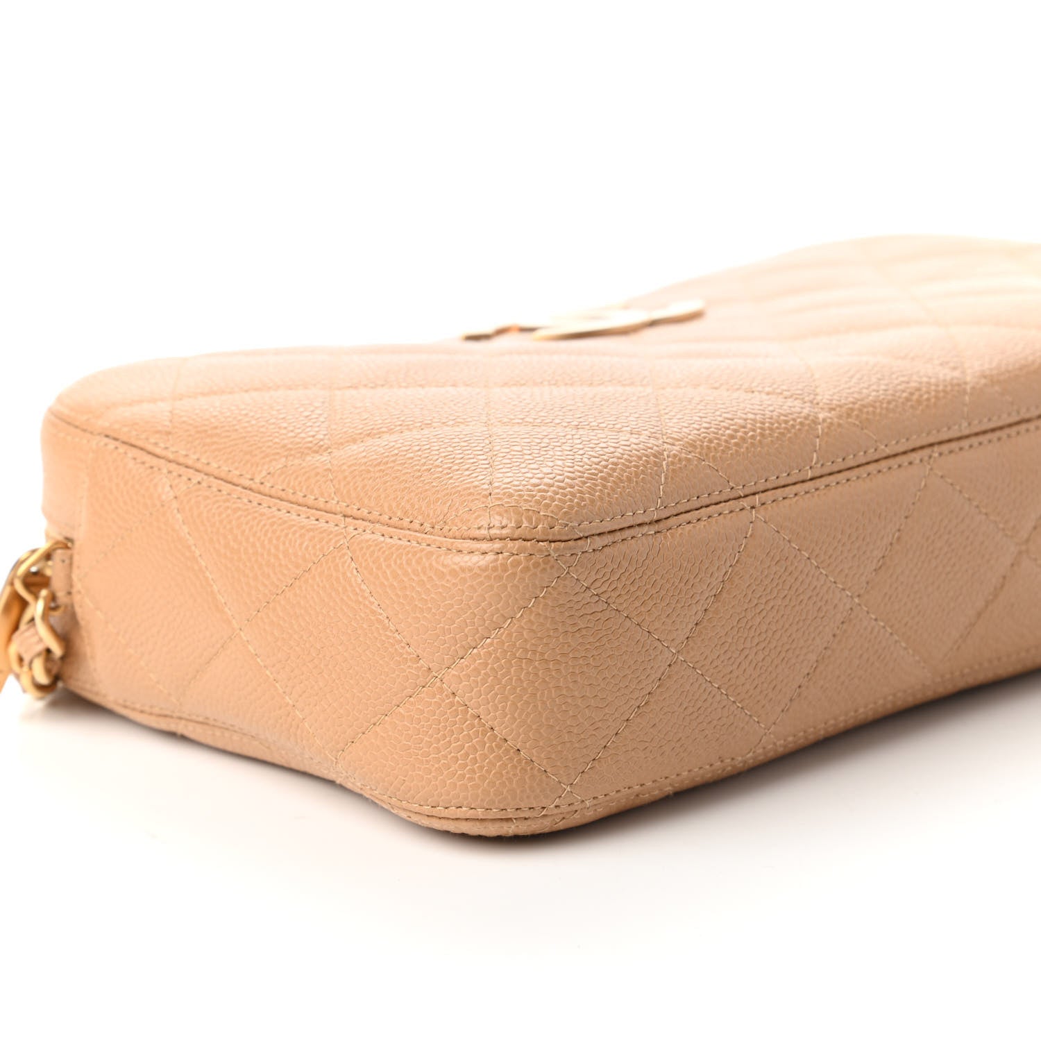Chanel Caviar Quilted CC Camera Shoulder Bag Beige 6 of 10