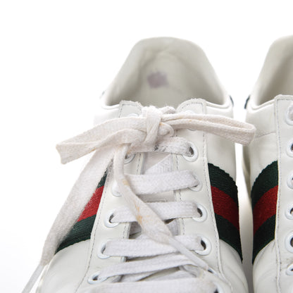 Gucci Calfskin Crocodile Web Womens Ace Sneakers 35 White Green 15 of 20