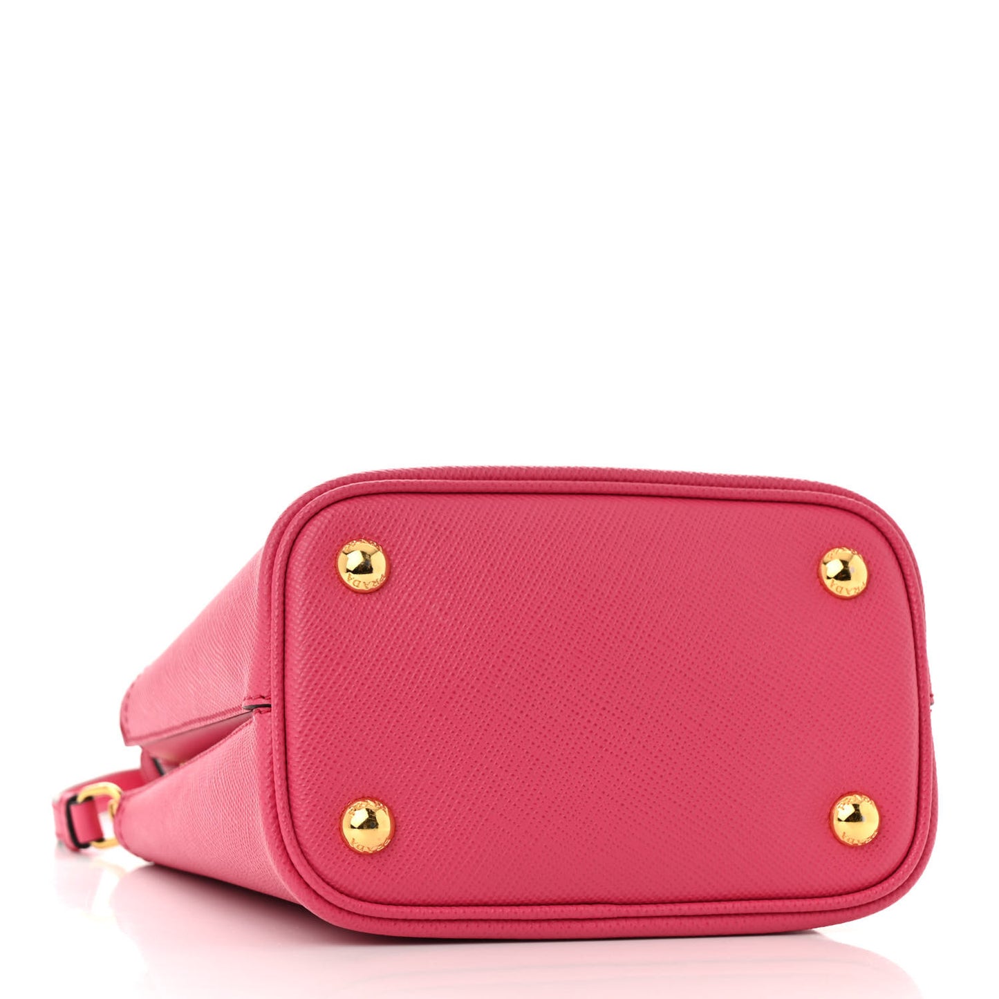 Saffiano Cuir Calfskin Small Panier Bucket Bag Magenta Black