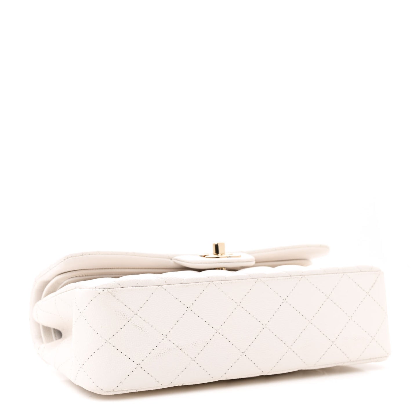 Caviar Quilted Small Double Flap White