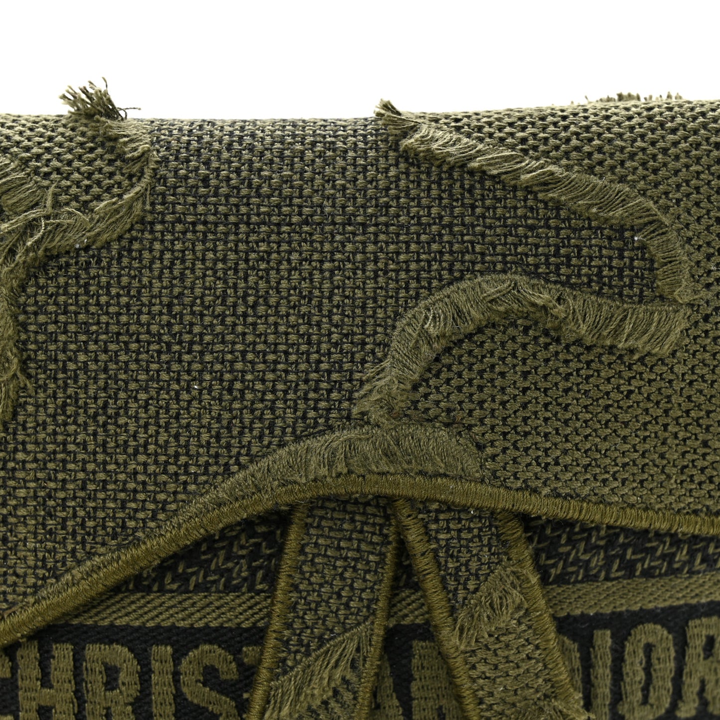 Canvas Embroidered Camouflage Saddle Belt Bag Green