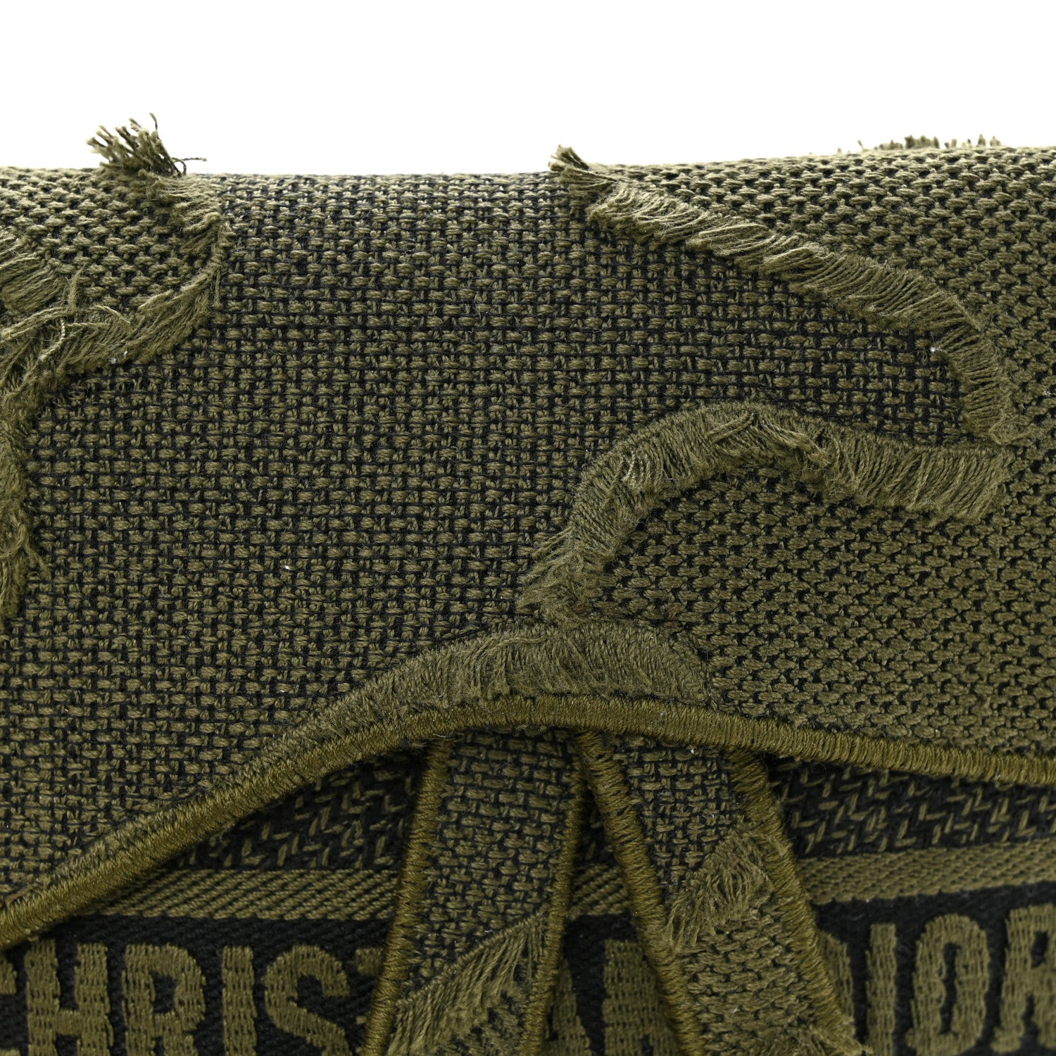 Christian Dior Canvas Embroidered Camouflage Saddle Belt Bag Green 8 of 12