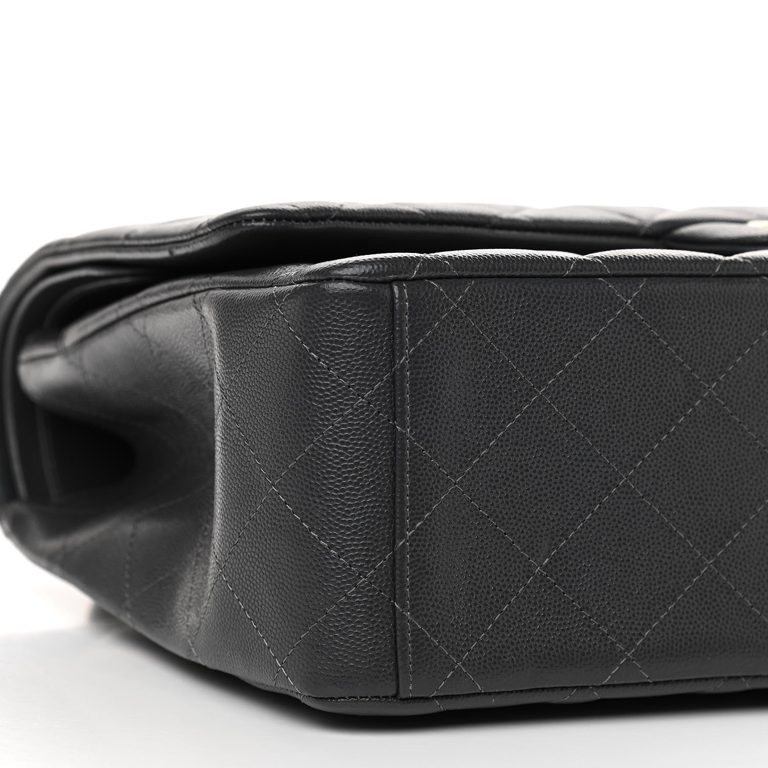 Chanel Caviar Quilted Maxi Double Flap Dark Grey 8 of 10