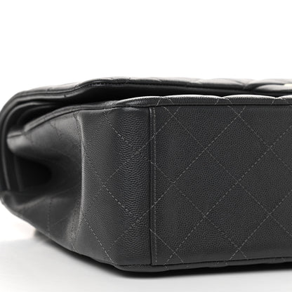 Chanel Caviar Quilted Maxi Double Flap Dark Grey 8 of 10