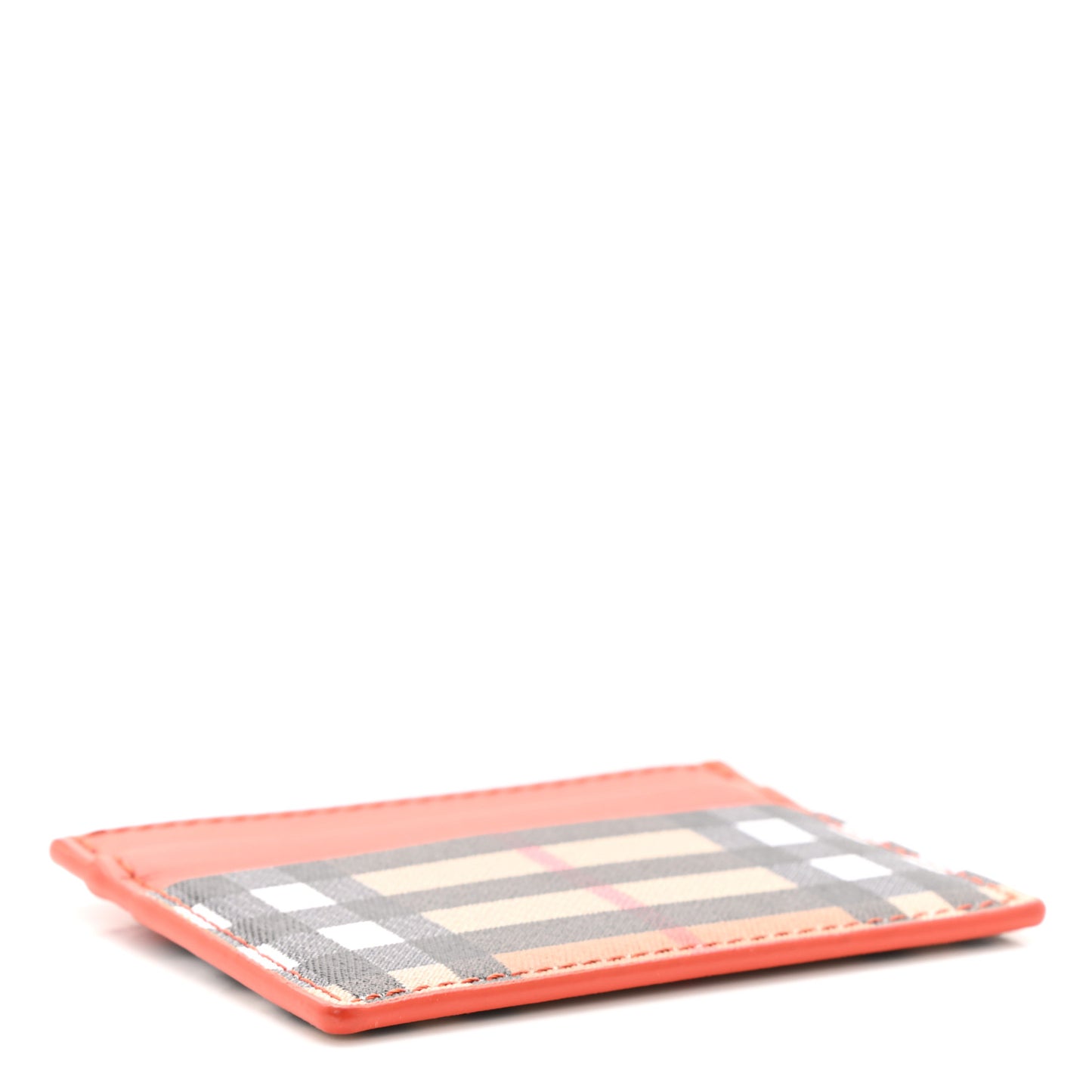 Vintage Check Calfskin Card Case Orange