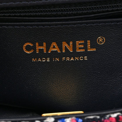 Chanel Tweed Quilted Mini Rectangular Flap Navy Red Blue White 6 of 10