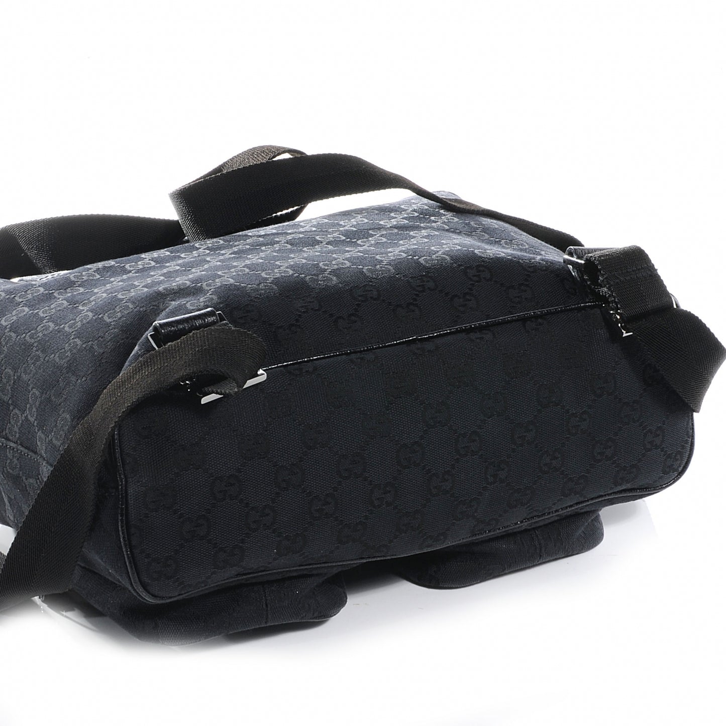 GG Monogram Single Buckle Backpack Black