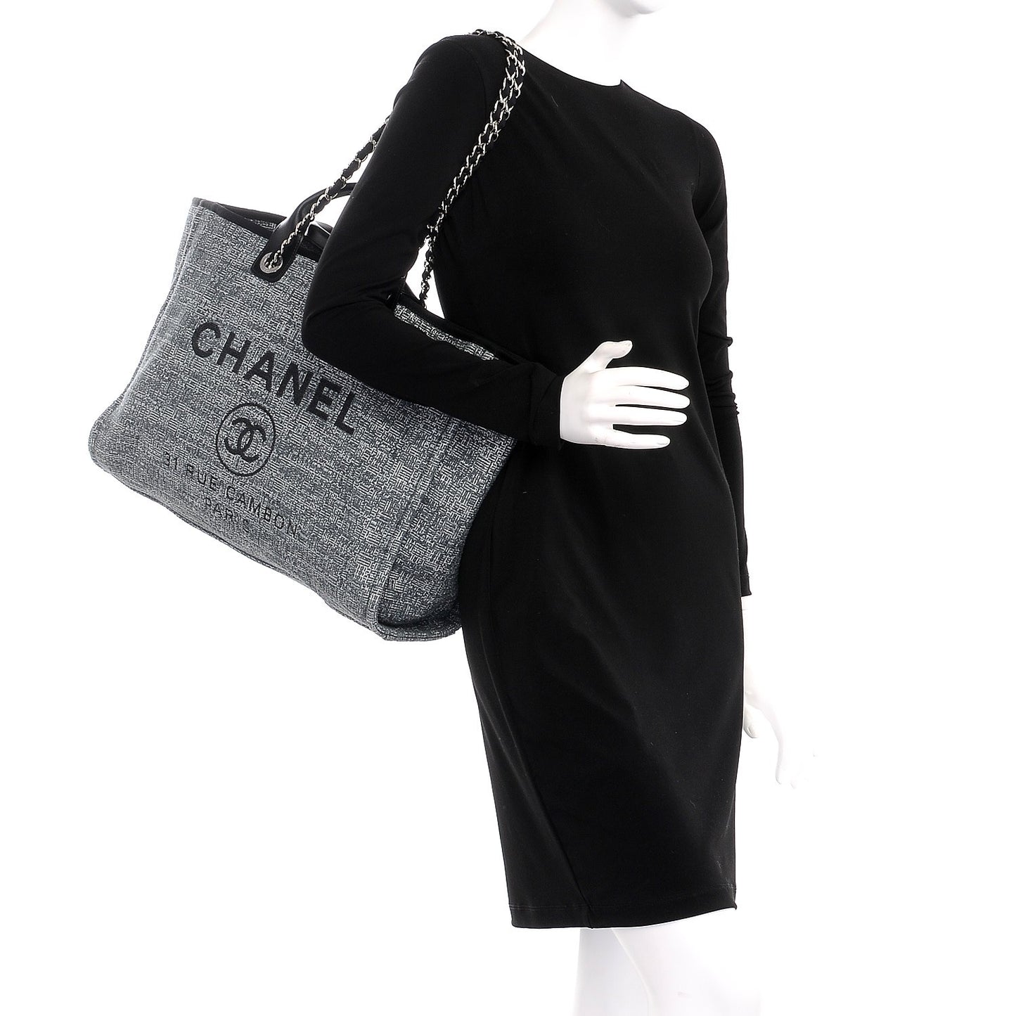 Canvas Large Deauville Tote Charcoal
