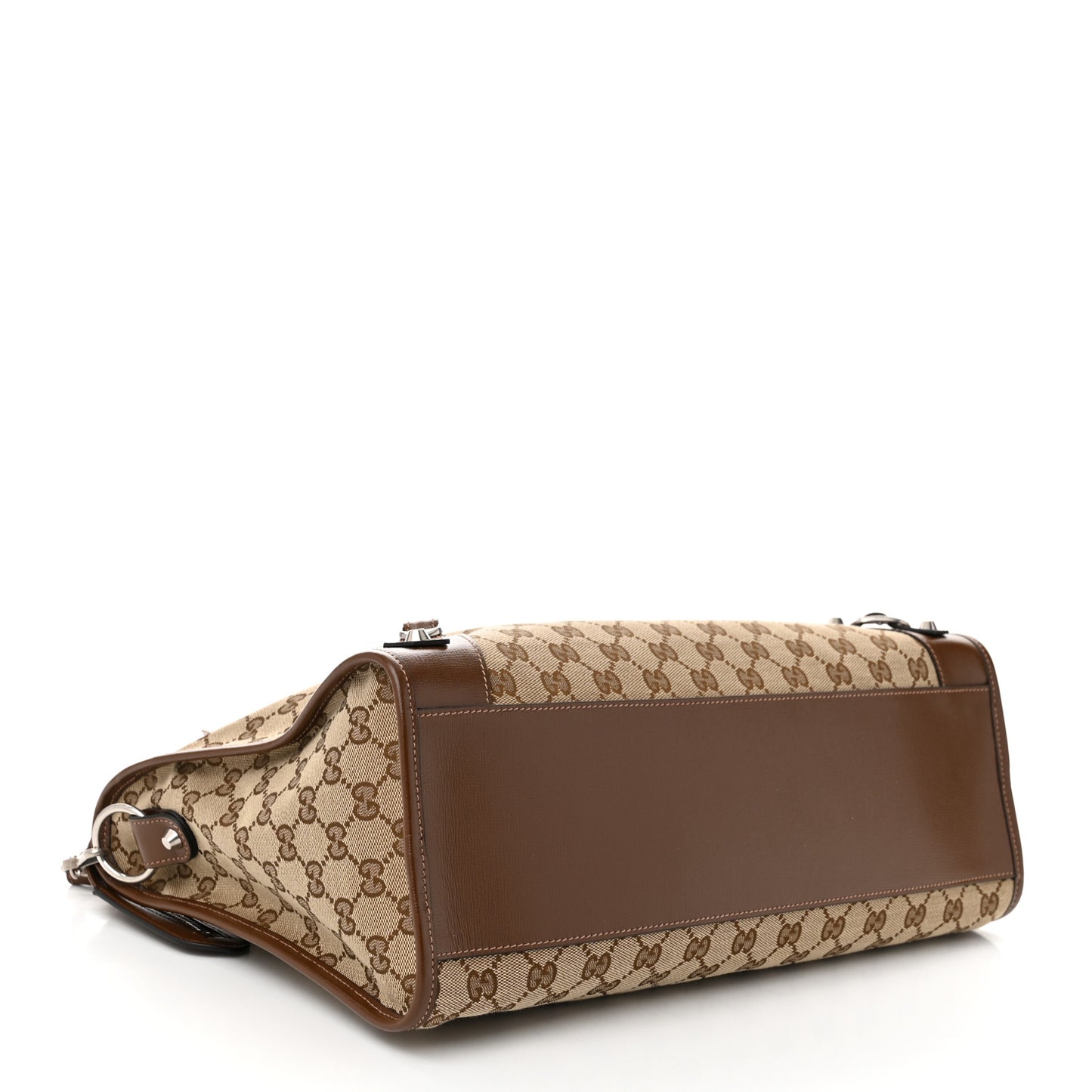 X GUCCI GG Monogram Azalea Calfskin Neo Classic Silver Hardware Medium City Beige Ebony Brown Sugar