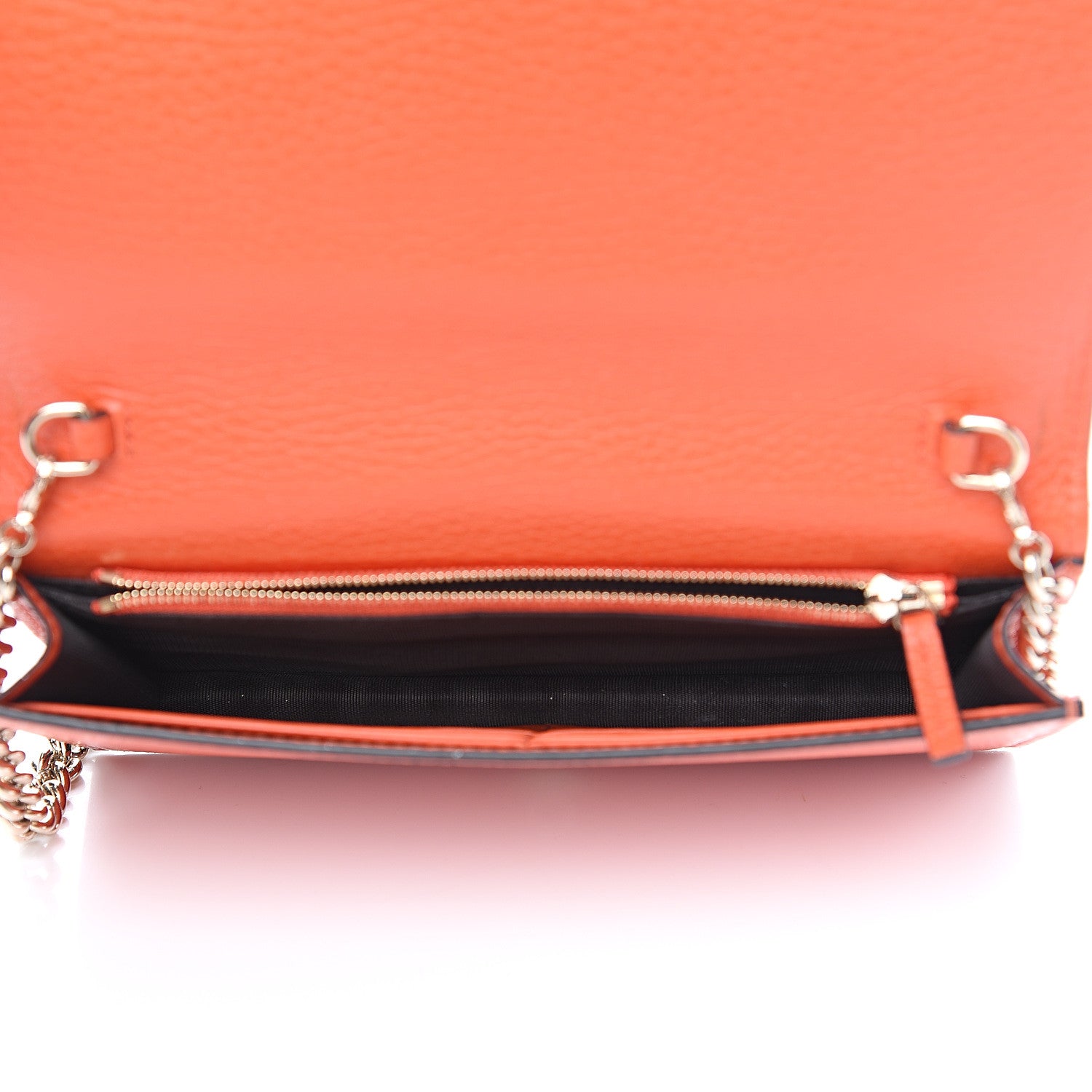 Gucci Dollar Calfskin Medium Betty Chain Wallet Sun Orange 4 of 7