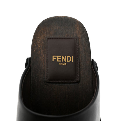 Fendi Vitello Baguette 25/60mm Clogs 37 Black 7 of 7