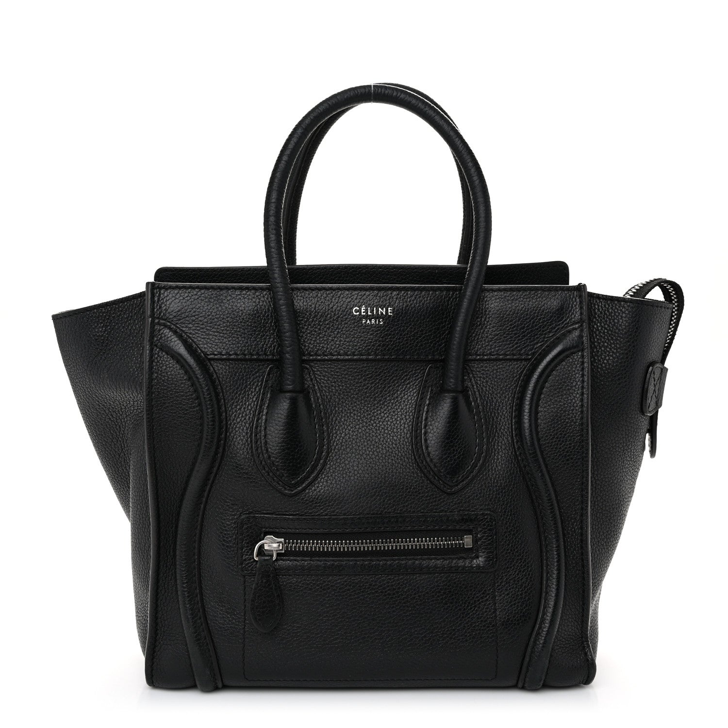Celine Drummed Calfskin Micro Luggage Black 1 of 12