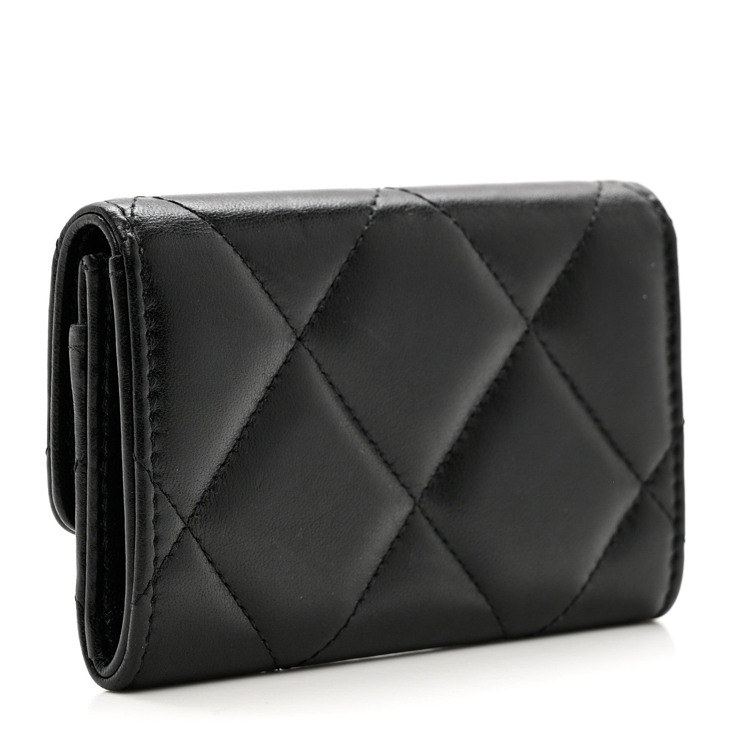 Chanel Lambskin Quilted Chanel 19 Flap Card Holder Black 3 of 9