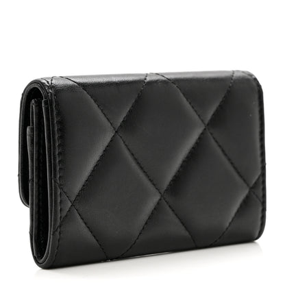 Chanel Lambskin Quilted Chanel 19 Flap Card Holder Black 3 of 9