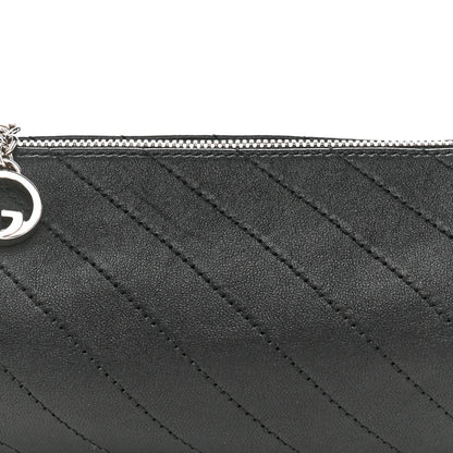 Gucci Sakai Be Green Calfskin Diagonal Stitched Mini Blondie Barrel Shoulder Bag Black 8 of 10