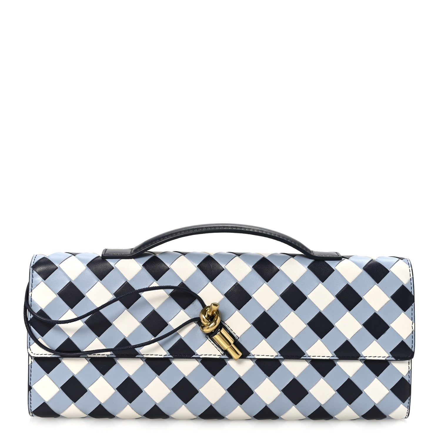 Bottega Veneta Nappa Intrecciato Long Andiamo Top Handle Clutch Abyss Ice White 1 of 6