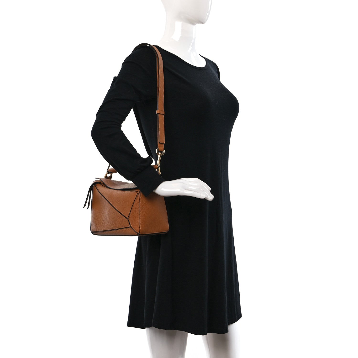 Loewe Grained Calfskin Small Puzzle Bag Tan 3 of 23