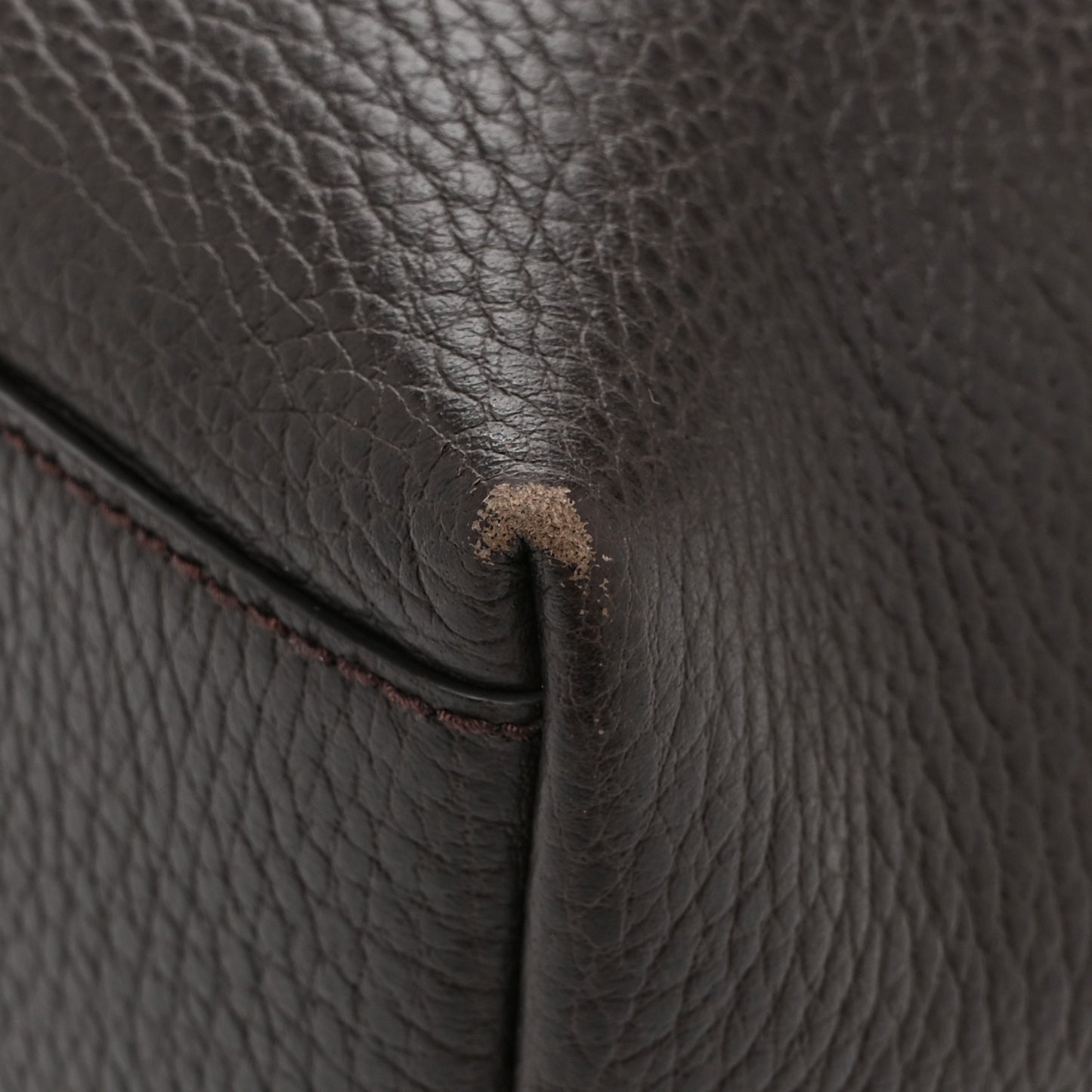 Calfskin Medium Braided Handle Gifford Tote Dark Brown