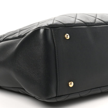 Chanel Lambskin Quilted Shopping Tote Black 9 of 10