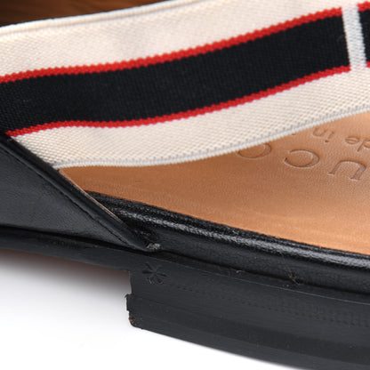 Gucci Goatskin Stripe Mens Horsebit Slingback Slippers 8.5 Black 14 of 17